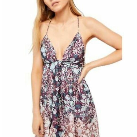 NWT Free People Sun Bleached Tie Front Midi Dress - Picture 5 of 7